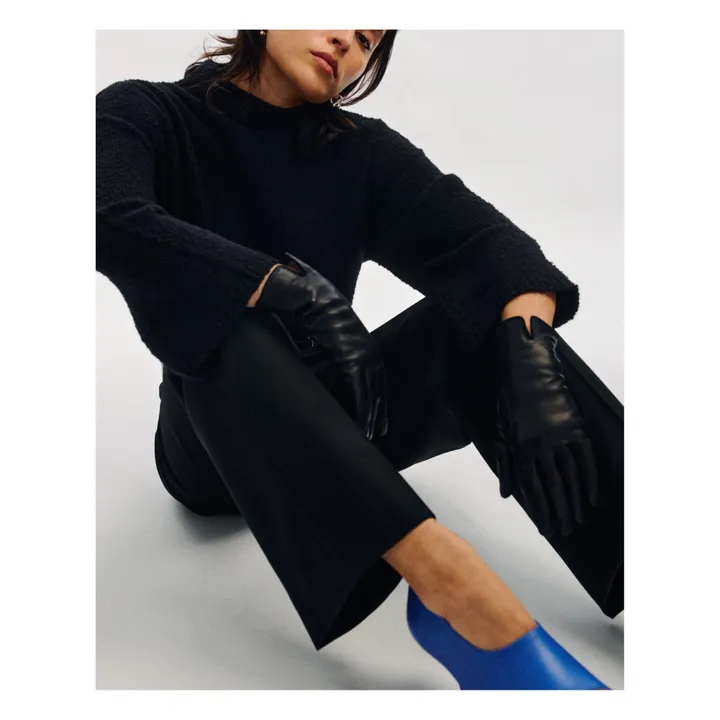 Essentials Cashmere Lined Leather Gloves | Black- Product image n°3