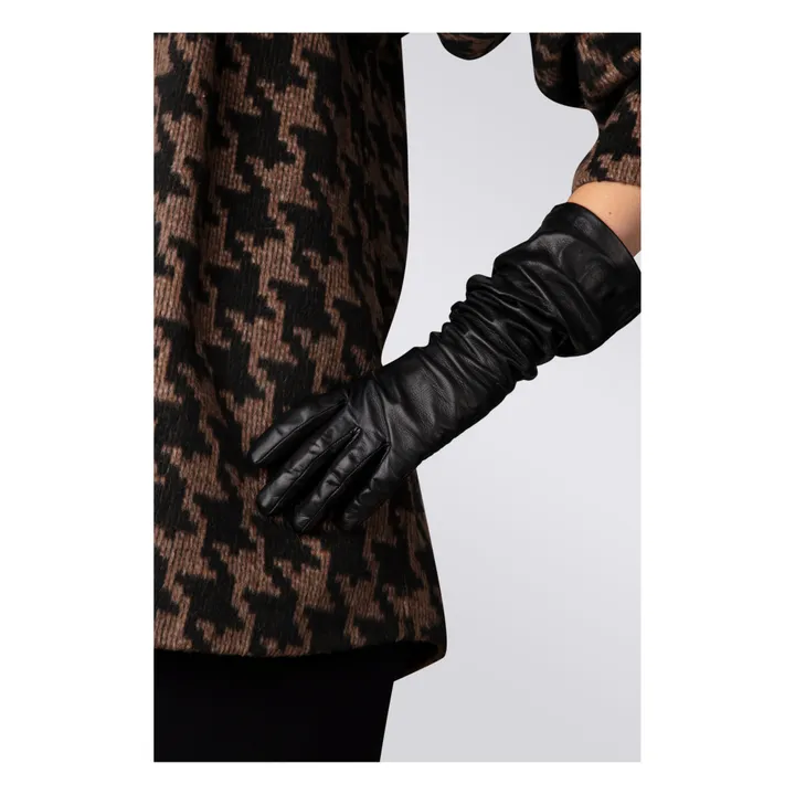 Essentials Long Cashmere Lined Leather Gloves | Black- Product image n°7
