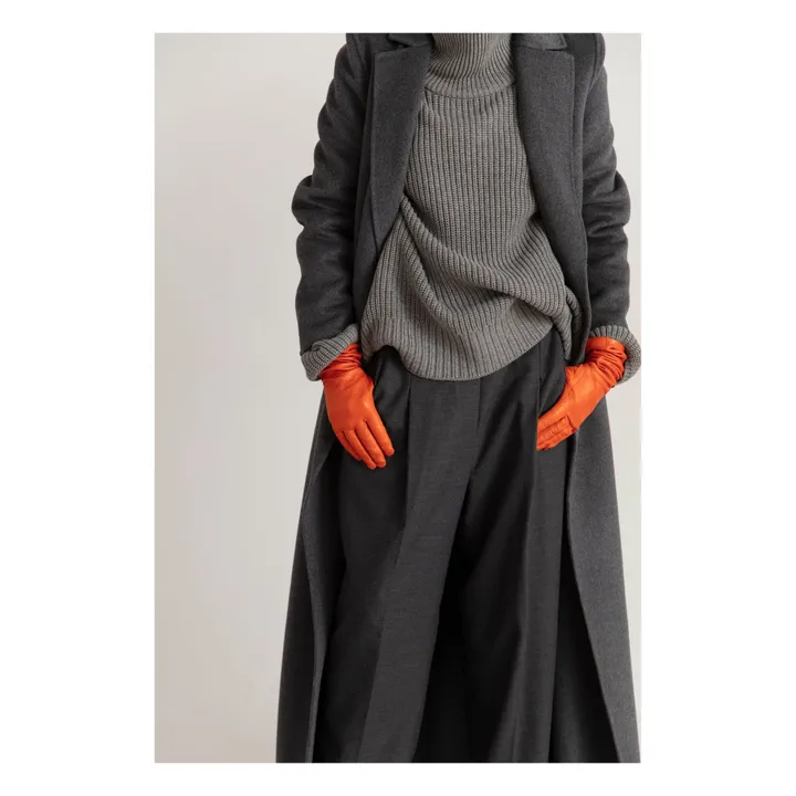 Essentials Long Cashmere Lined Leather Gloves | Orange- Product image n°1