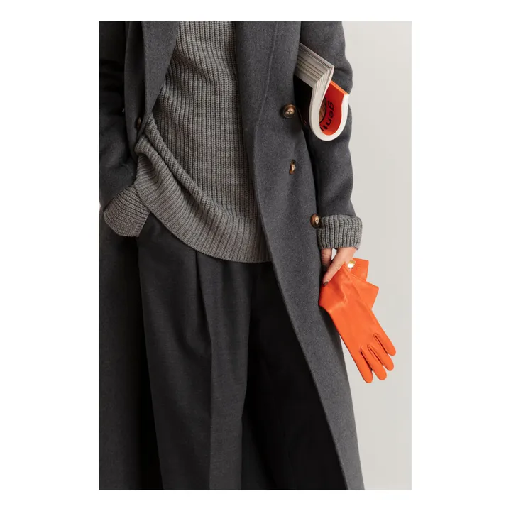 Essentials Long Cashmere Lined Leather Gloves | Orange- Product image n°3