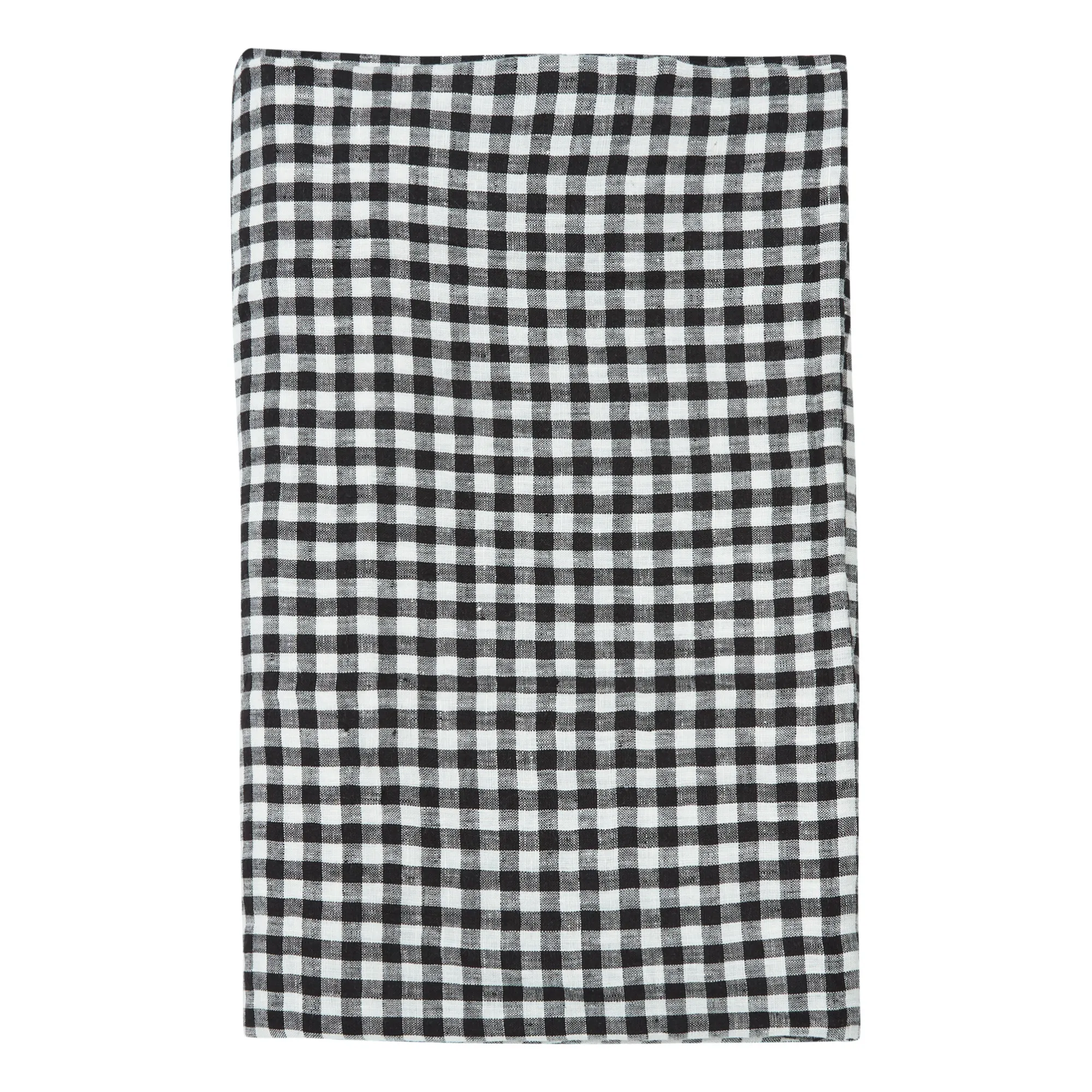 Gabrielle Paris Black Gingham Washed Linen Tablecloth