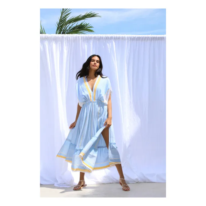 Kleid Plunge Neck Jemari | Blau- Produktbild Nr. 1