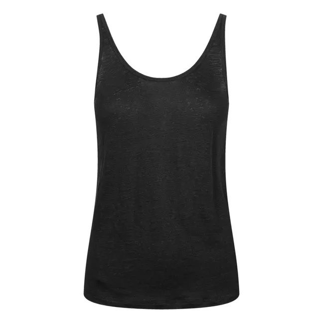 Camiseta de tirantes Synne Linen | Negro