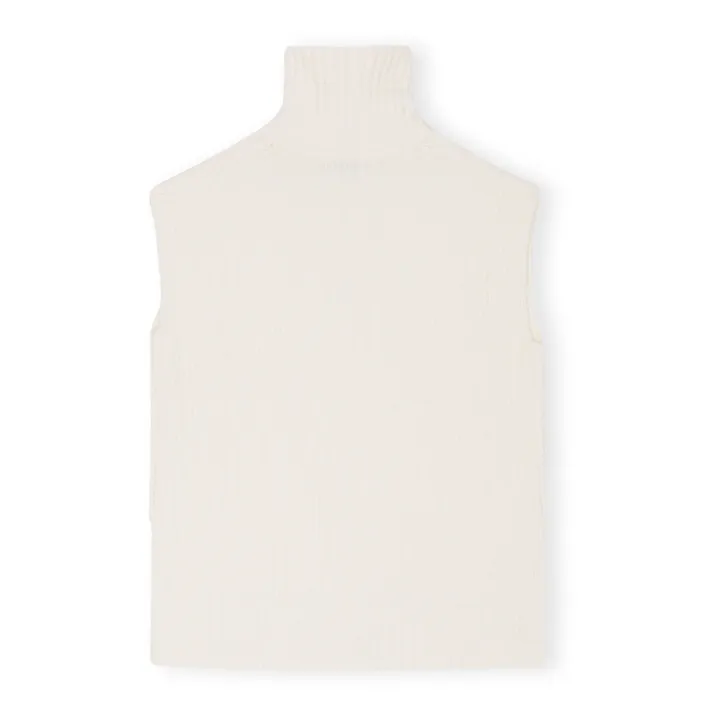 Oversize Alpaca and Merino Wool Vest | Ecru- Product image n°3