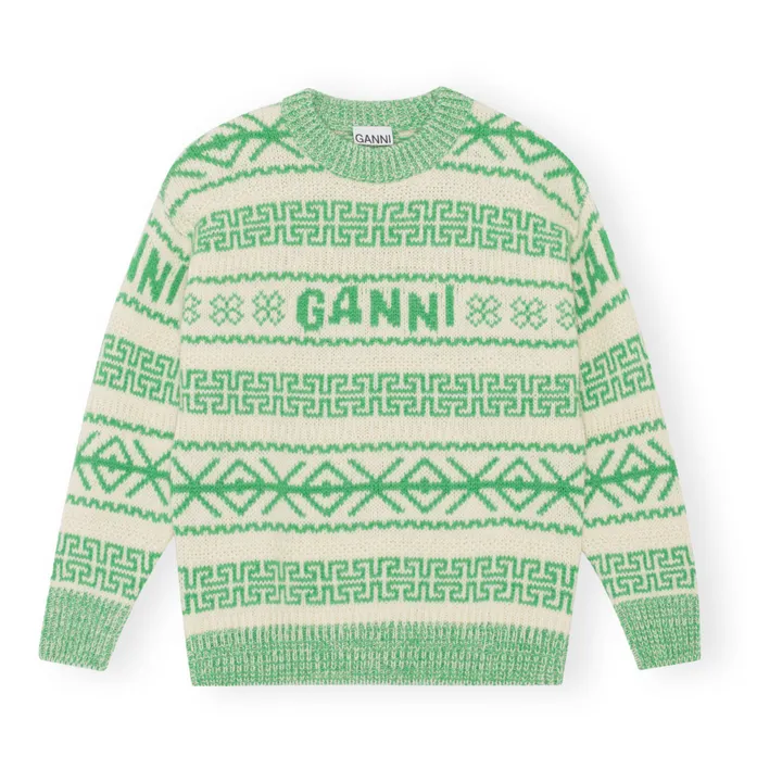 Ganni Organic Wool Jumper | Green- Product image n°0