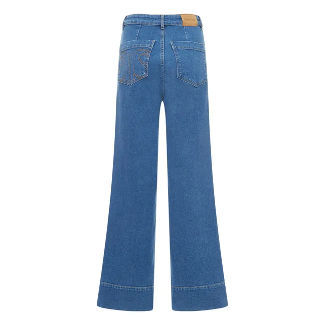 Jeans Flare in Cotone Organico Effile | Mid 70's