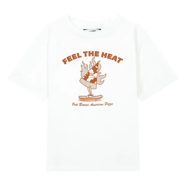 Camiseta de algodón orgánico Feel The Heat | Blanco Roto