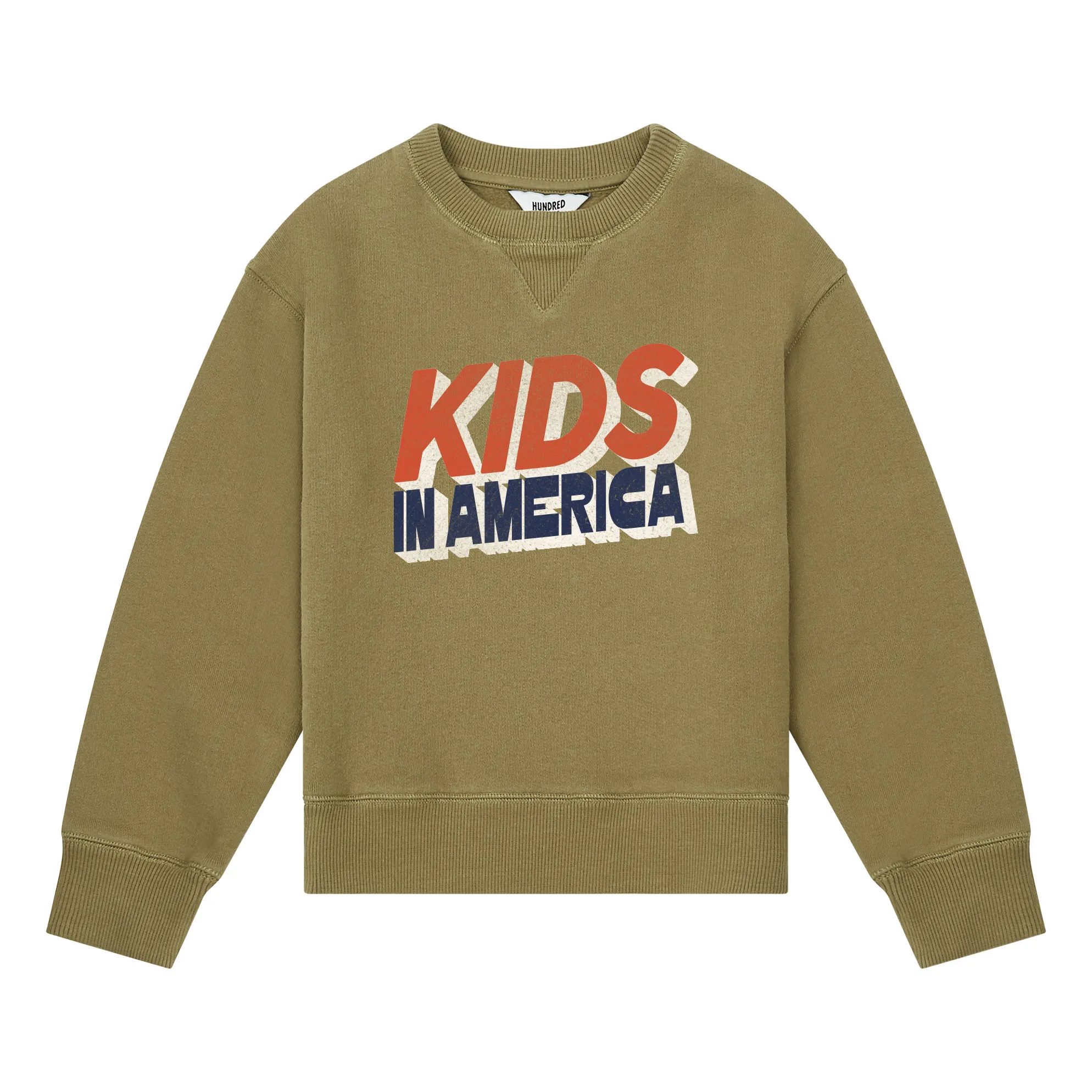 Hundred Pieces Green Organic Cotton Kids In America Sweatshirt