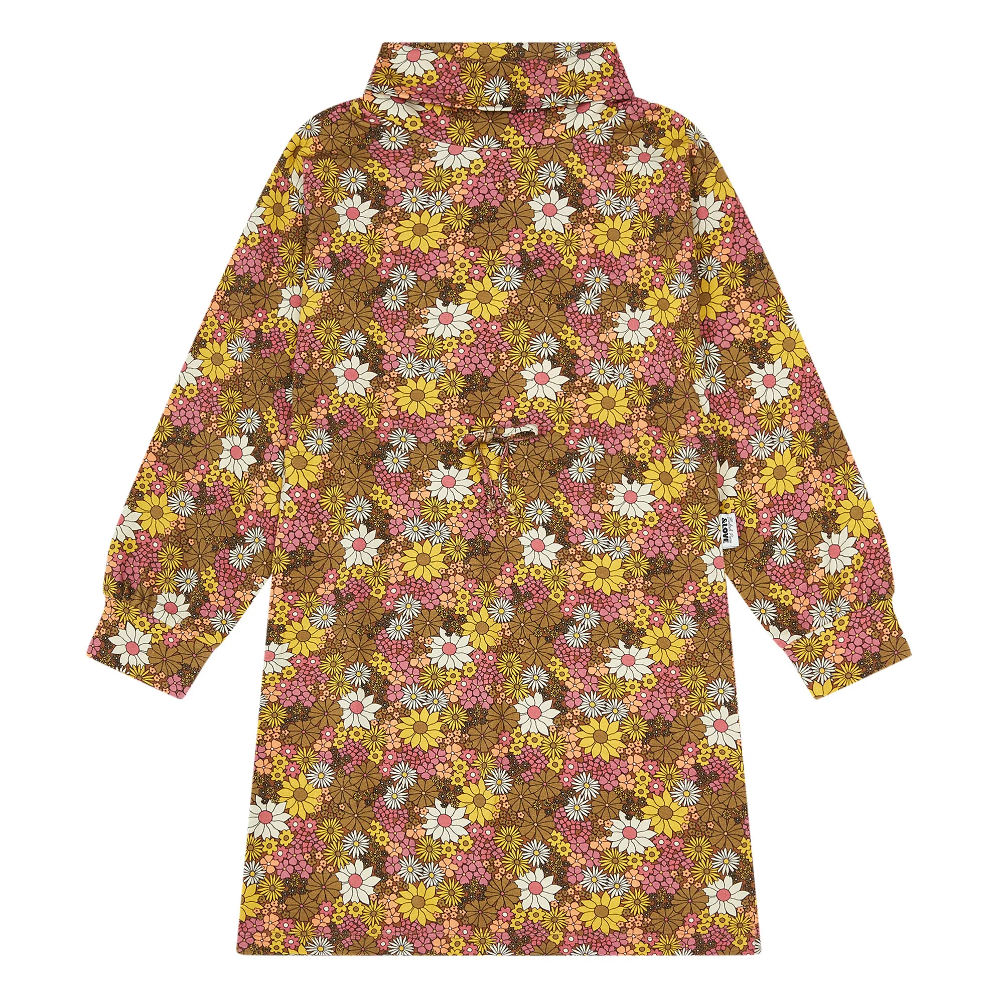Hundred Pieces Multicoloured Organic Cotton Retro Flower Maxi Dress