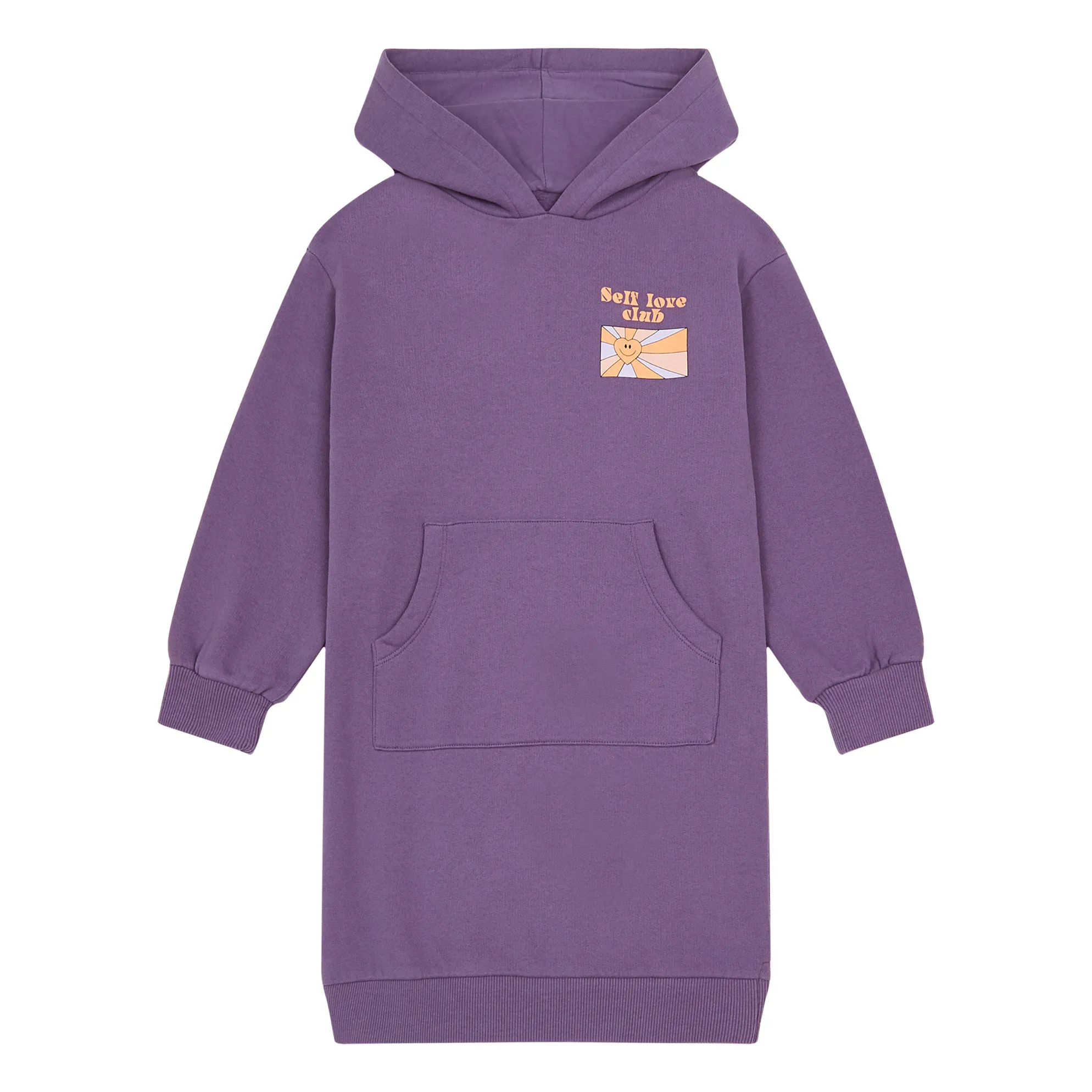 Hundred Pieces Purple Organic Cotton Self Love Club Hoodie Dress
