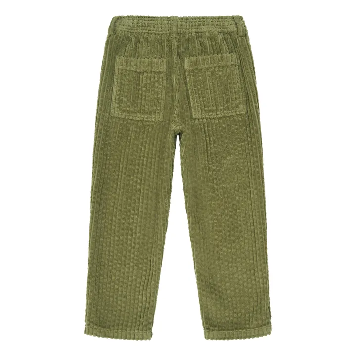 Pantalon Taille Elastiquée Velours Côtelé Bio | Vert- Image produit n°2