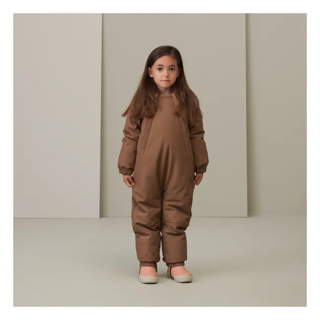 Recycled Polyester and Linen Snow Suit | Brown