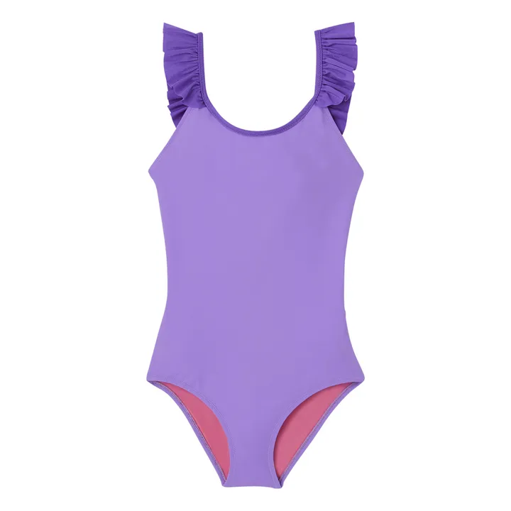 PALE PURPLE ONE-PIECE IN FRENCH COTTON, BABY PALE PURPLE ONE-PIECE IN FRENCH COTTON, BABY