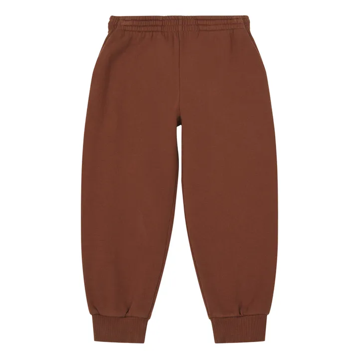 Organic Cotton Wide Leg Joggers | Rust- Product image n°0