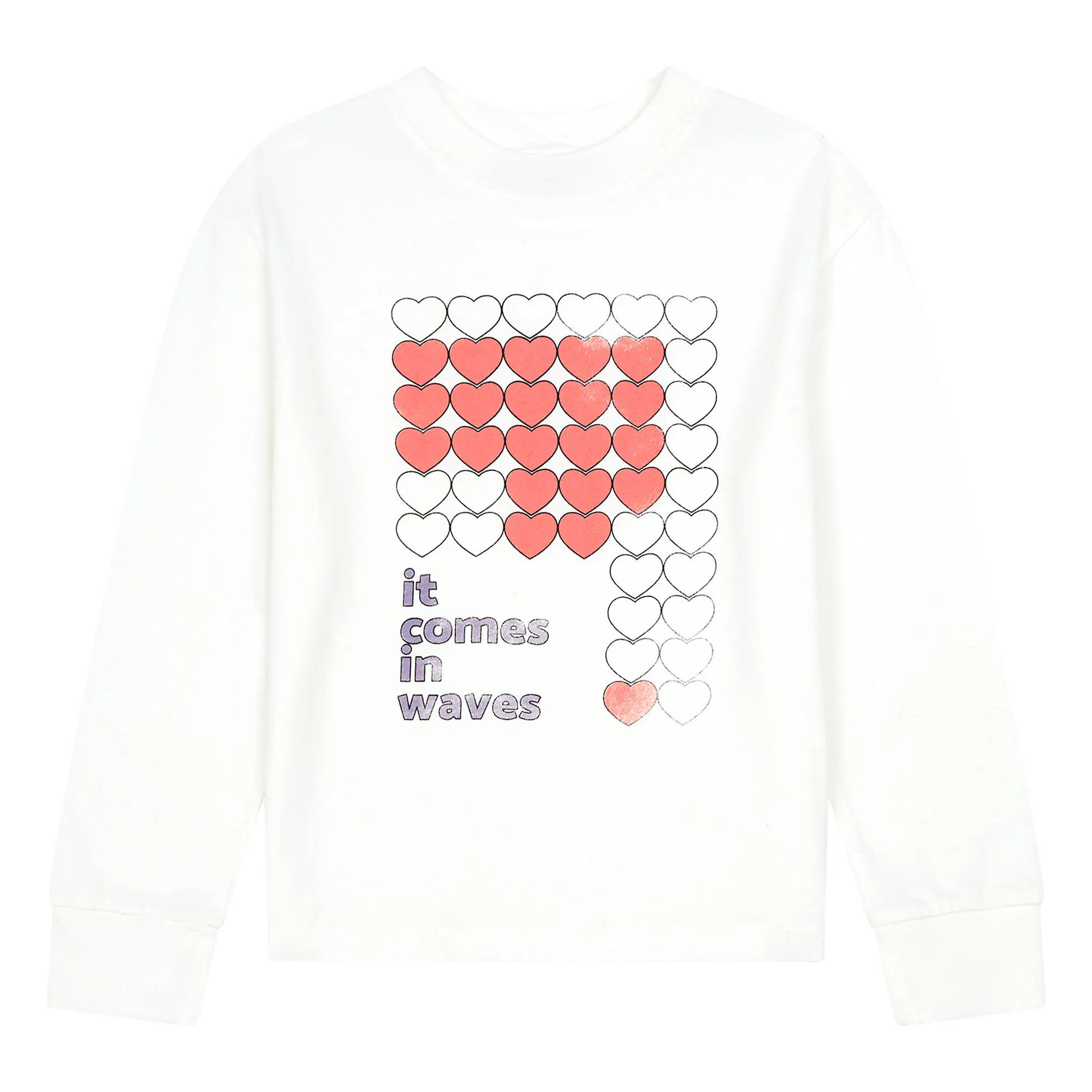 Hundred Pieces Off White It Comes In Waves Organic Cotton Long Sleeve T-Shirt