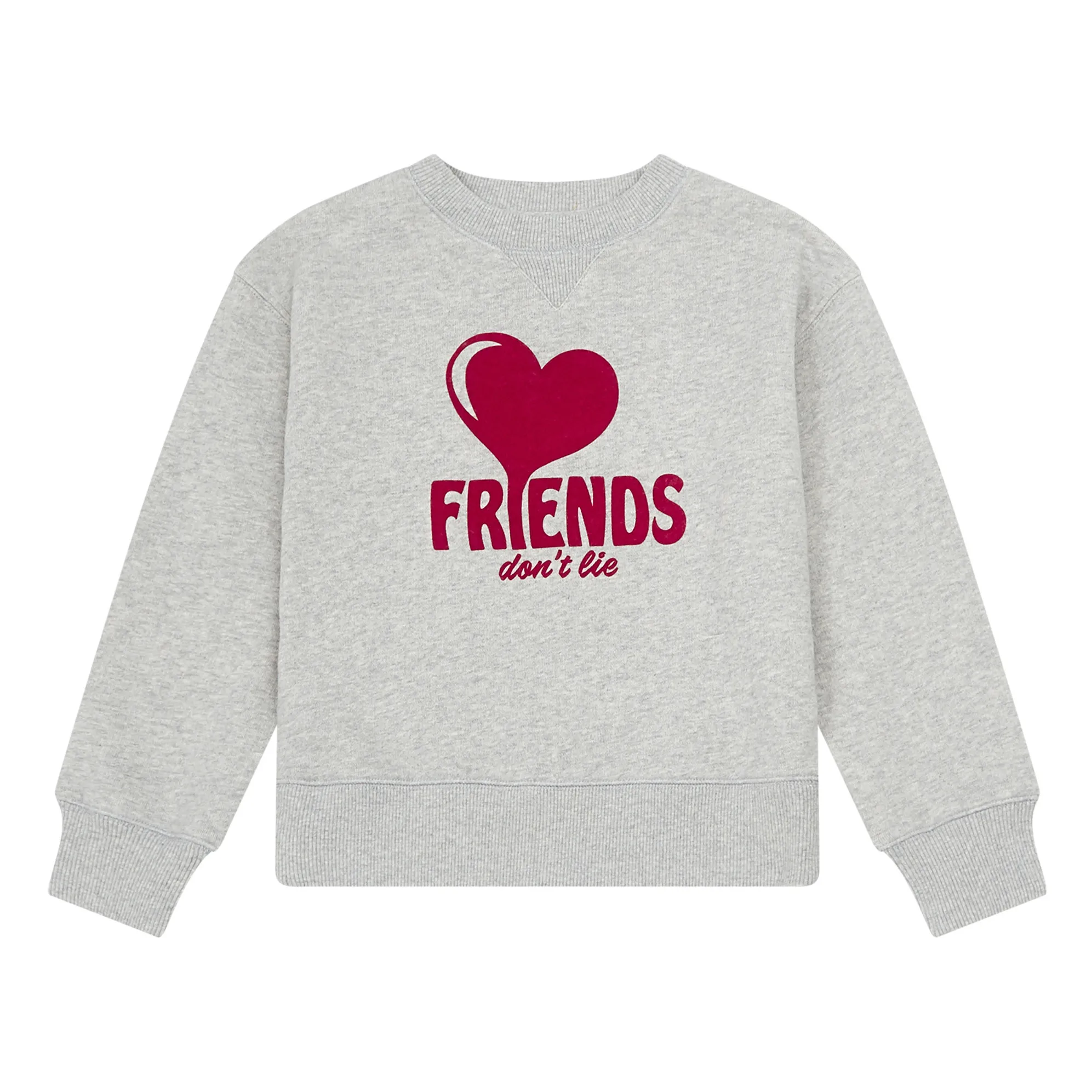 Hundred Pieces Heather Grey Organic Cotton Friends Don't Lie Sweatshirt