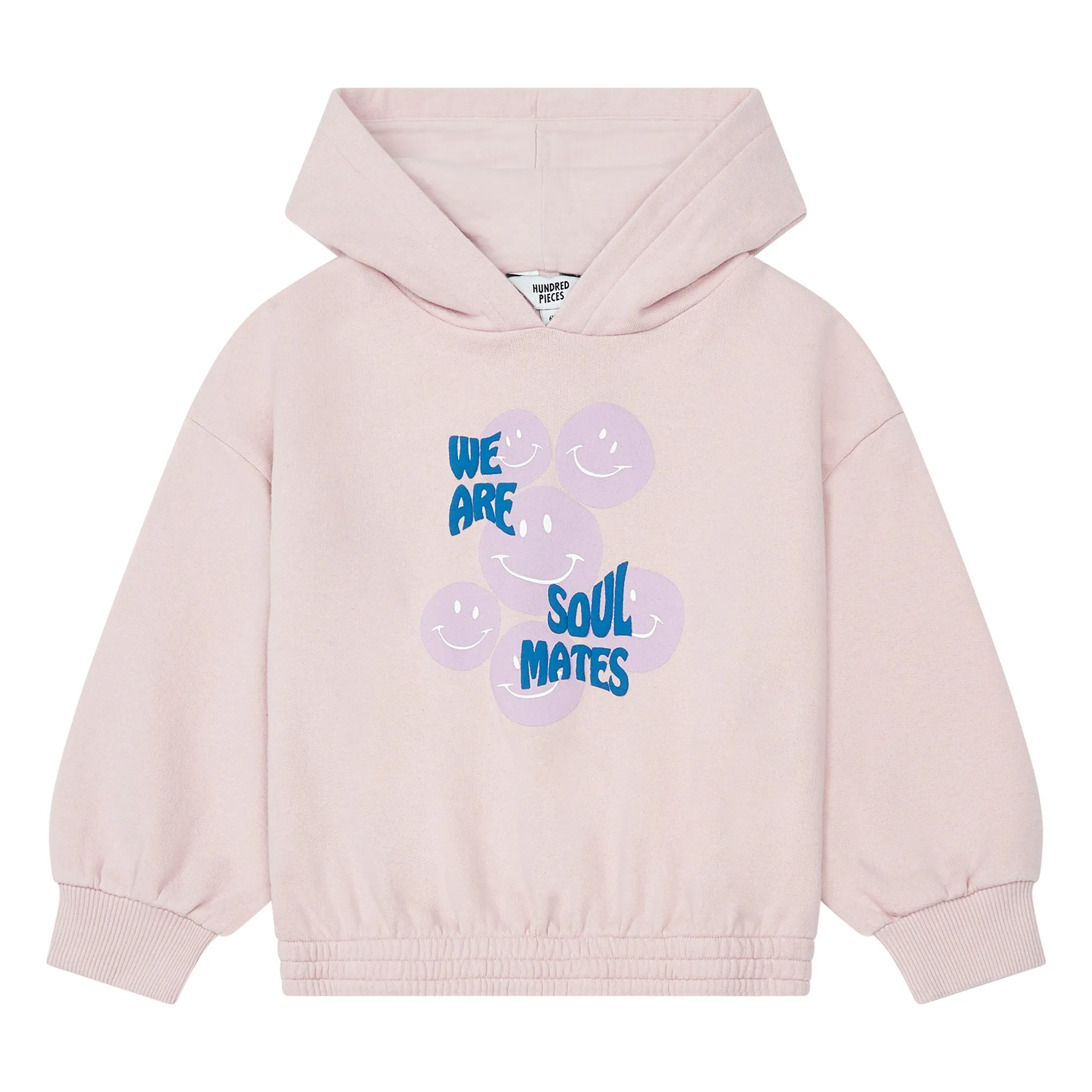 Hundred Pieces Pale Pink Organic Cotton We Are Soul Mates Hoodie