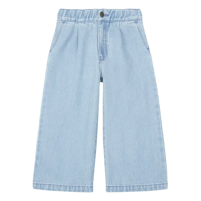 Organic Denim Wide Leg Trousers | Blue