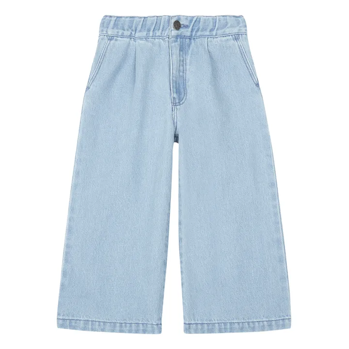 Organic Denim Wide Leg Trousers | Blue- Product image n°0