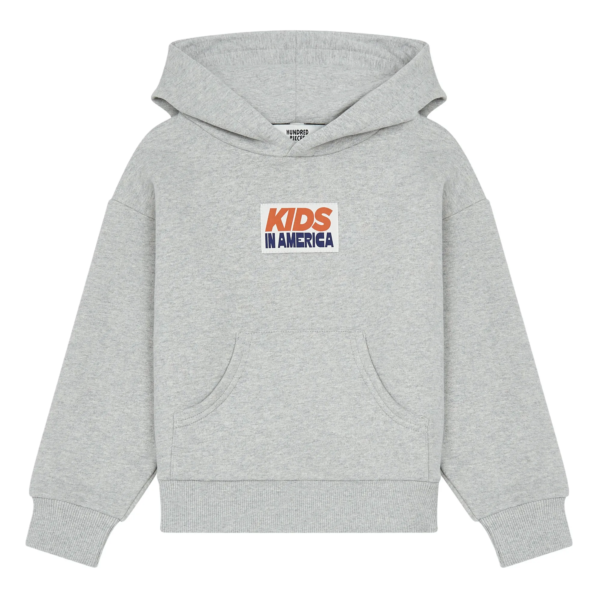 Hundred Pieces Marled Charcoal Grey Organic Cotton Kids In America Hoodie