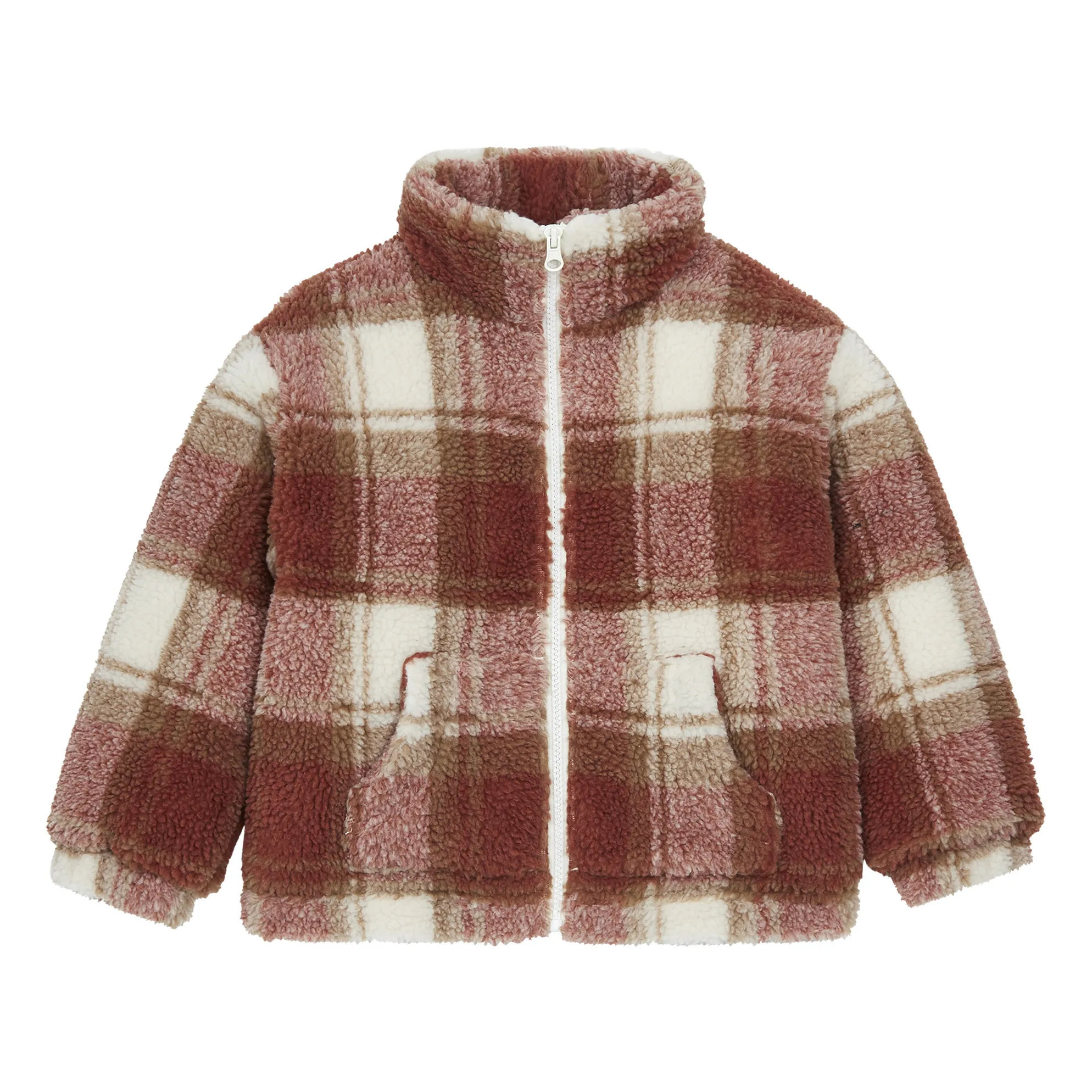 Hundred Pieces Rust Checked Sherpa Jacket