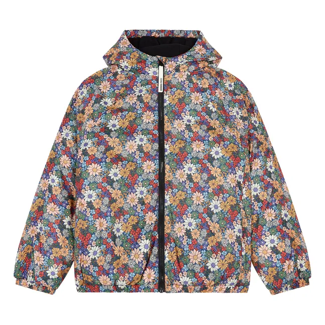 Giacca a Vento Con Cappuccio Retro Flower | Multicolore