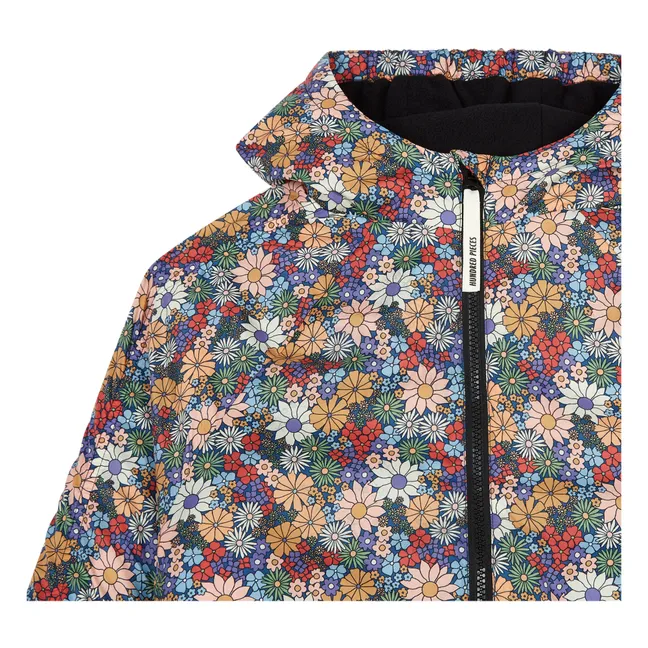 Giacca a Vento Con Cappuccio Retro Flower | Multicolore