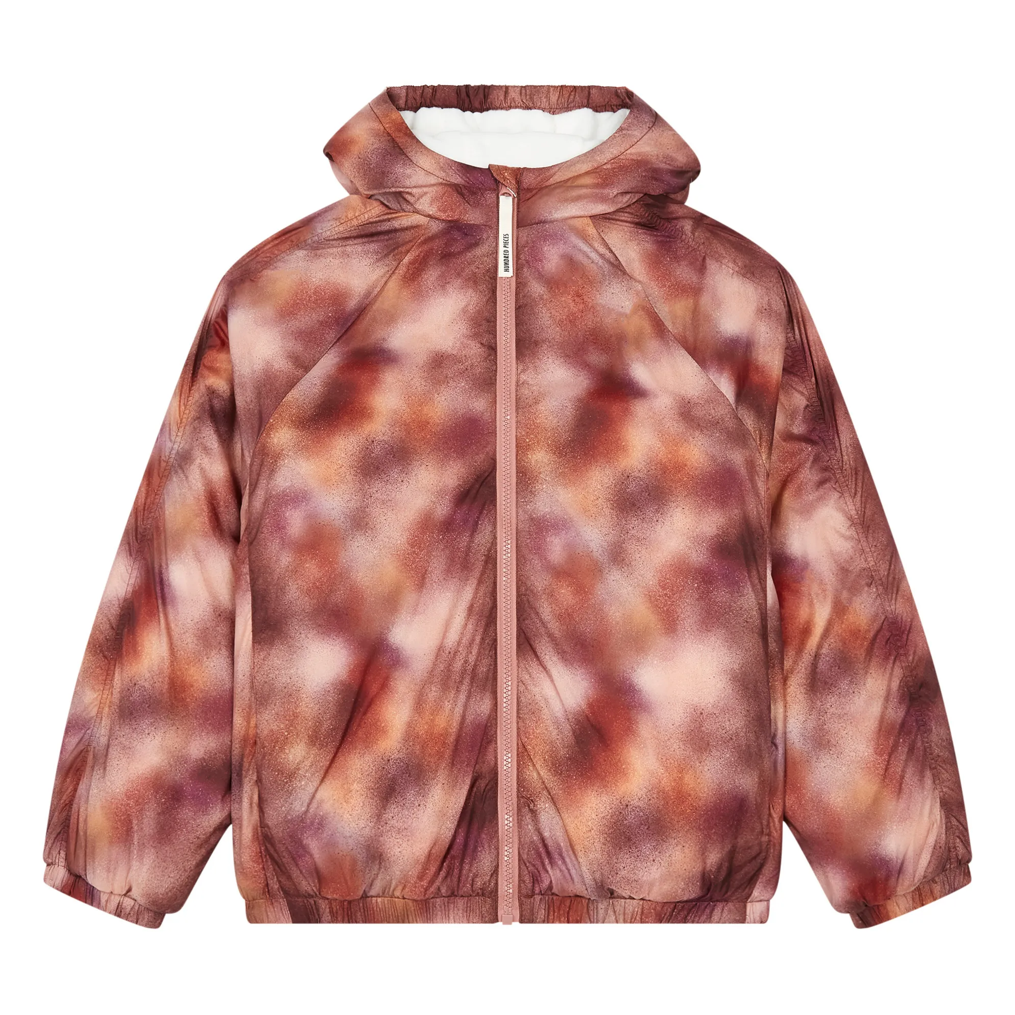 Hundred Pieces Burgundy Blur Hooded Windbreaker