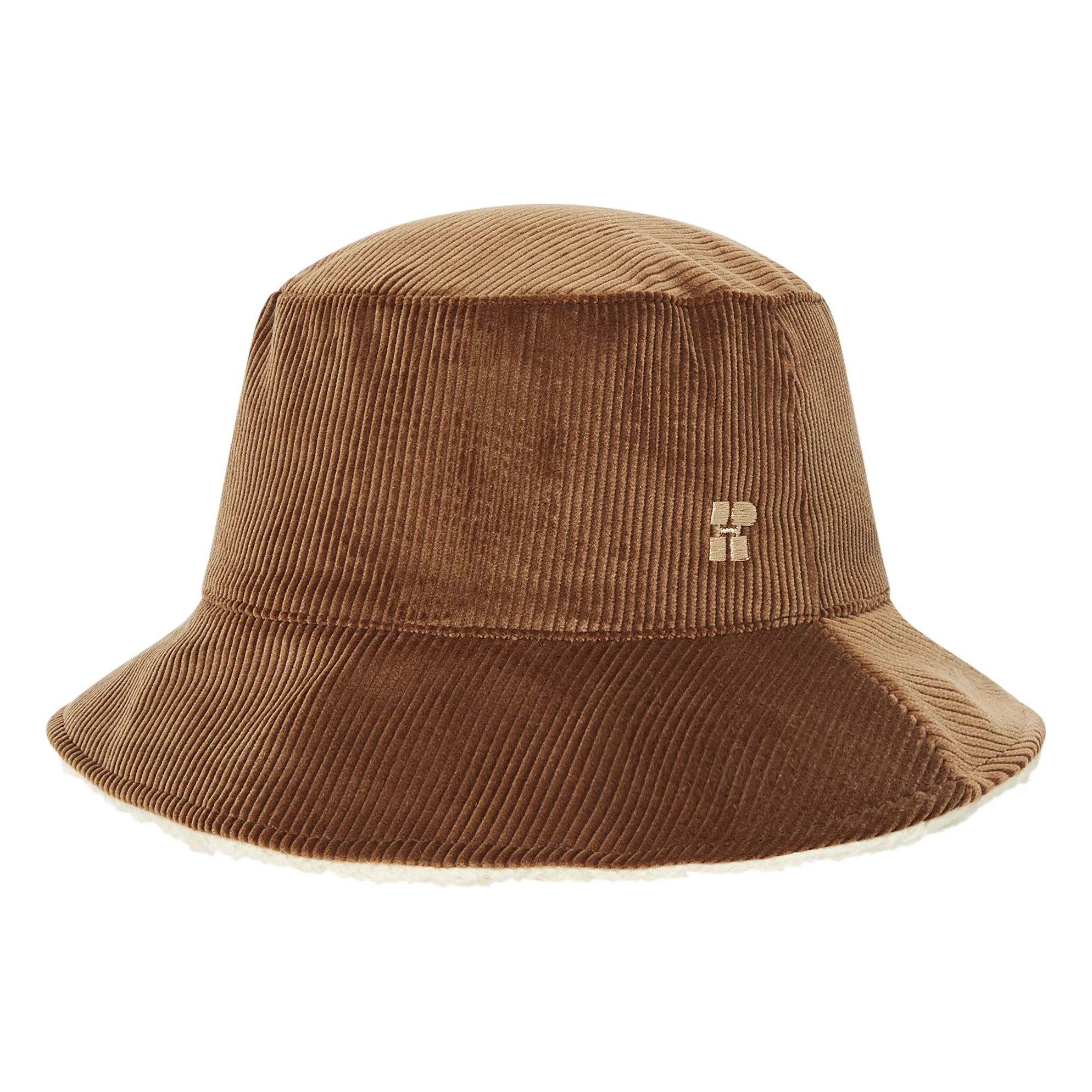 Hundred Pieces Brown Sherpa Lined Corduroy Bucket Hat