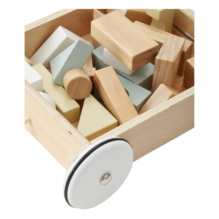 Chariot à roulettes avec cubes en bois- Image produit n°6