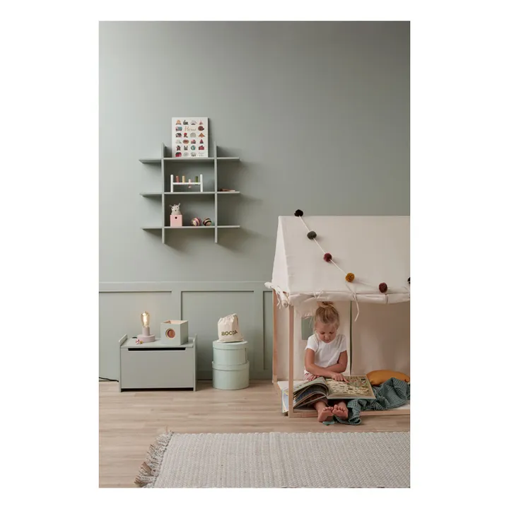 Maison en toile de coton et bois | Blanc cassé- Image produit n°6