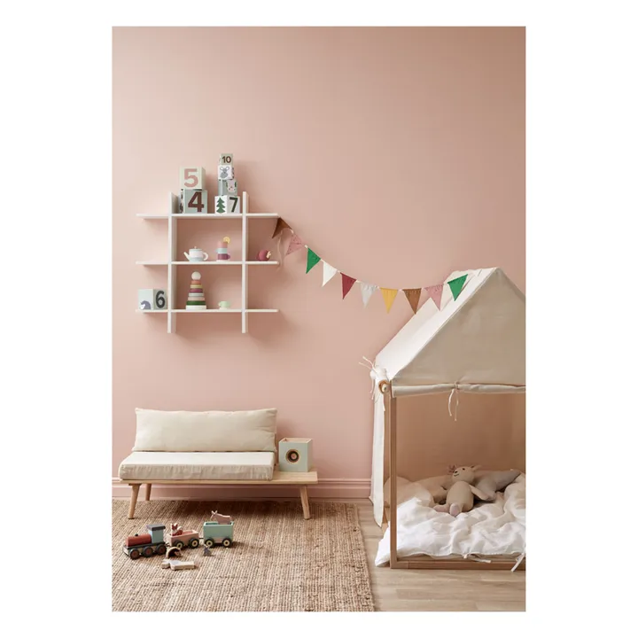 Maison en toile de coton et bois | Blanc cassé- Image produit n°8