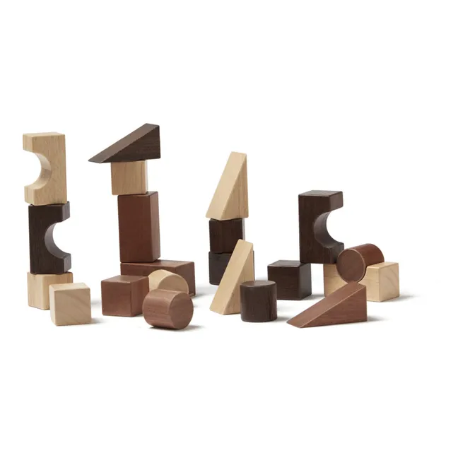 Cubos de construcción Neo - Set de 22 piezas | Marrón