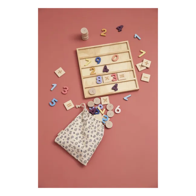 Juego de números de madera