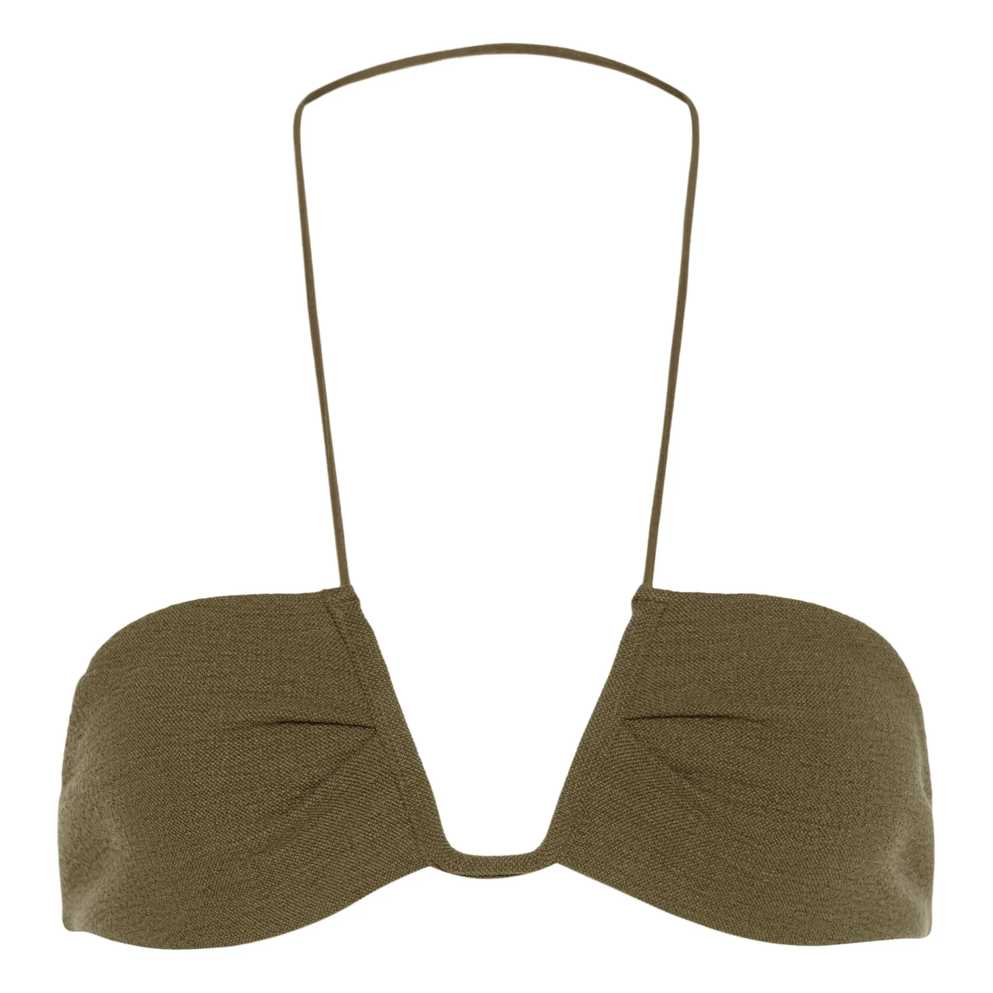 Ziah Olive Green Neal Bouclé Bikini Top