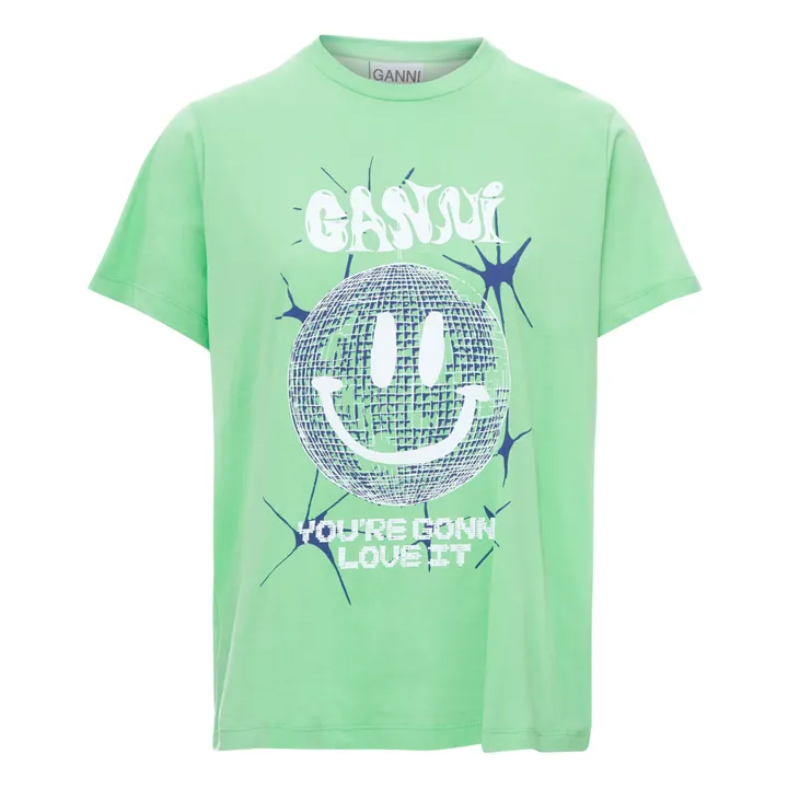Smiley Relaxed Light Organic Cotton T-shirt | Green- Product image n°0