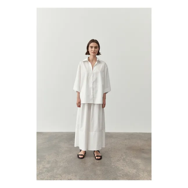 3/4 Length Sleeve Shirt | White