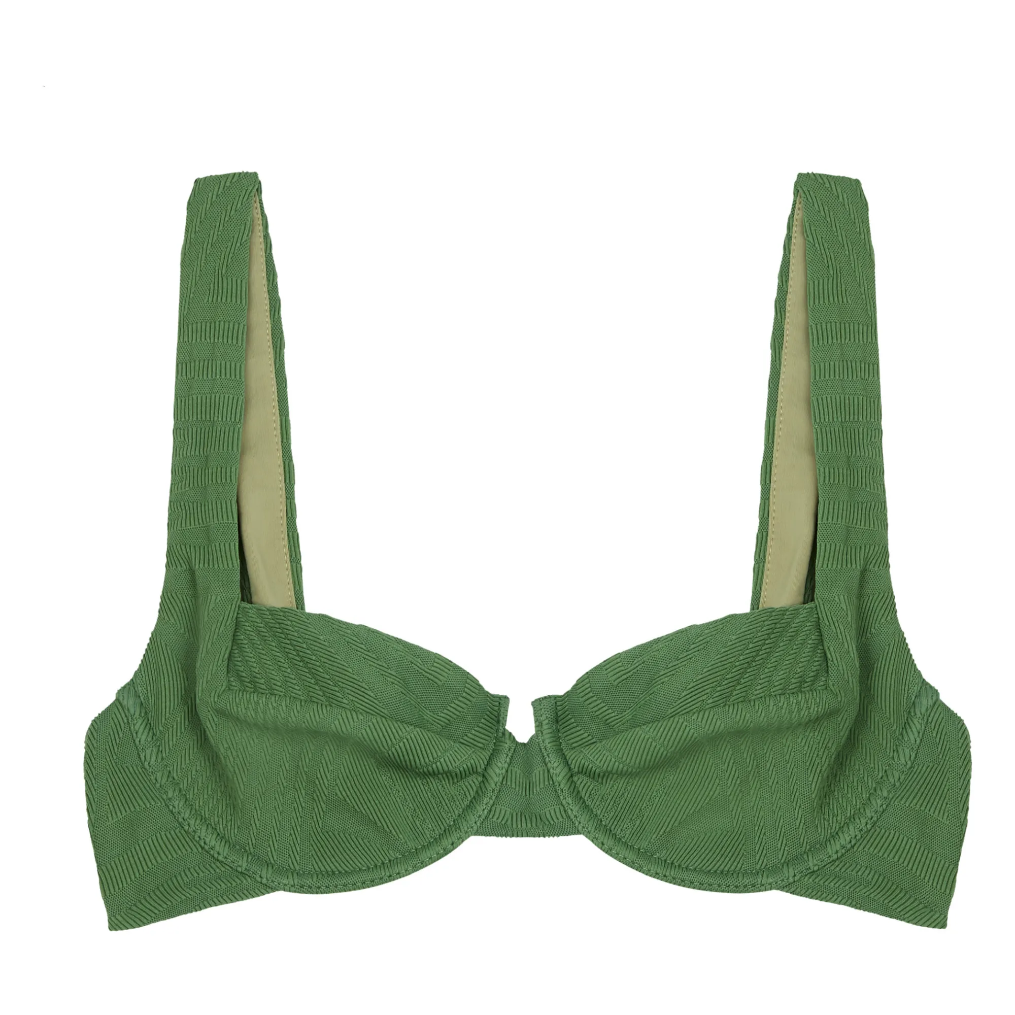 Fella Swim Green Casanova Textured Bikini Top