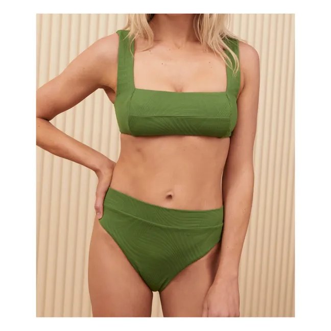 Franco Textured Bikini Top | Green
