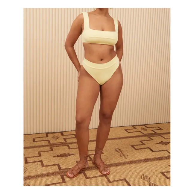 Franco Textured Bikini Top | Yellow
