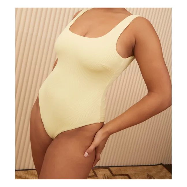 Harvey Specter Textured One-Piece Swimsuit | Yellow
