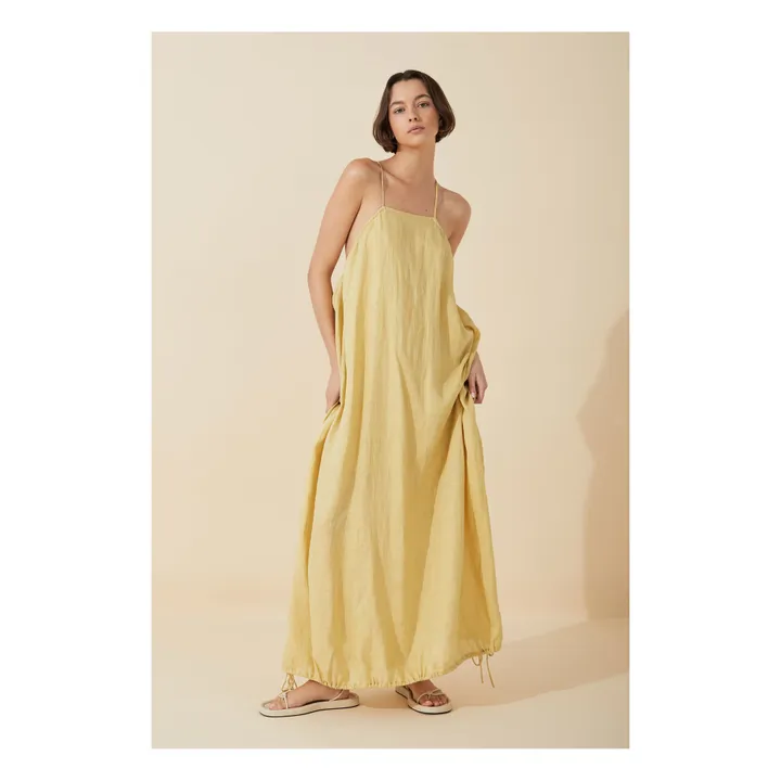 Robe Citrus Lin | Jaune- Image produit n°3