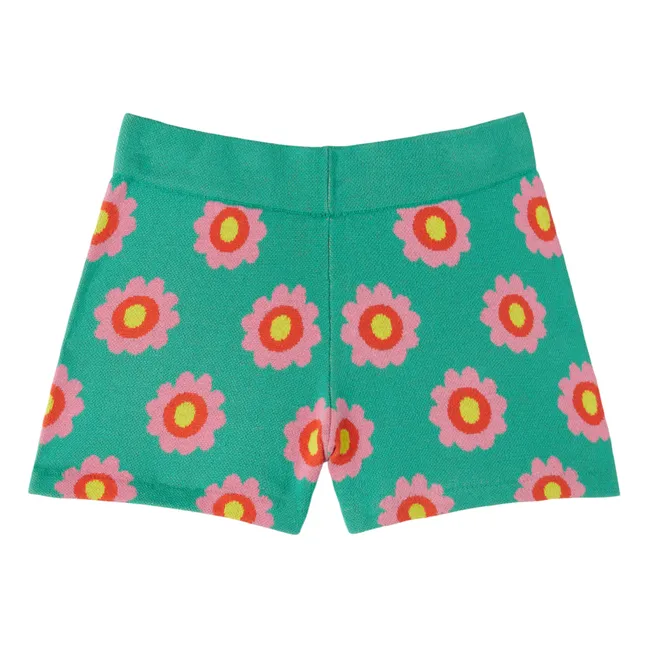 Short Maille Fleuri | Vert