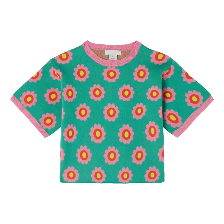 Pull Fleurs | Vert- Image produit n°0