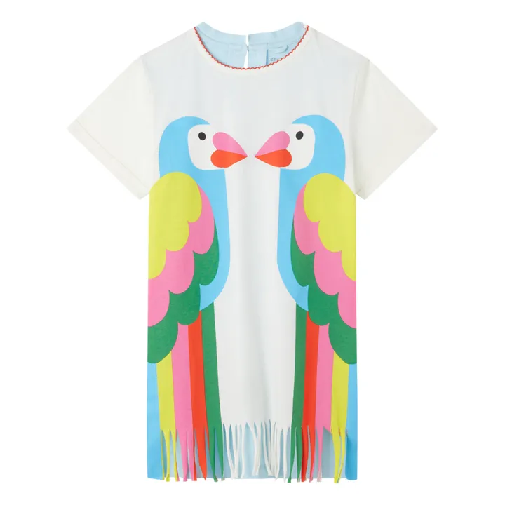 Parrot Jersey Dress | Ecru- Product image n°0
