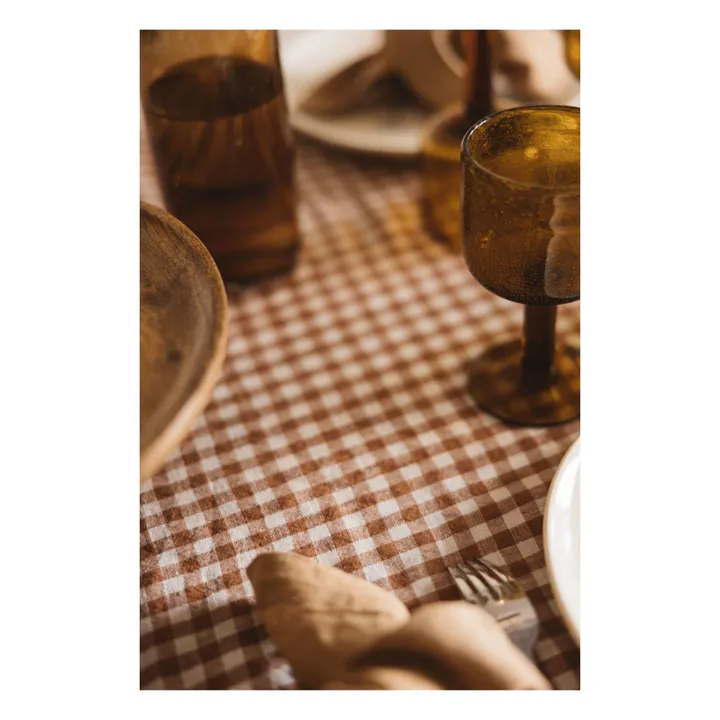 Tischdecke aus Waschleinen Vichy | ziegelrot- Produktbild Nr. 5