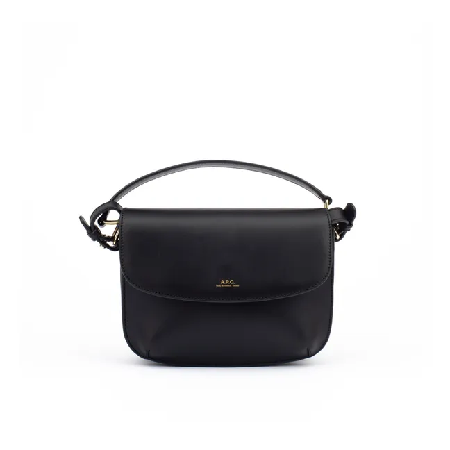 Sarah Smooth Leather Shoulder Bag | Black