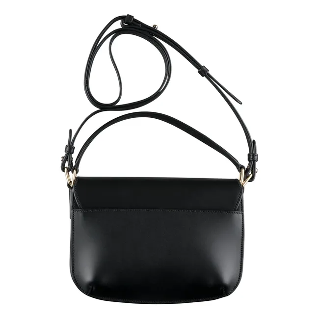 Sarah Smooth Leather Shoulder Bag | Black