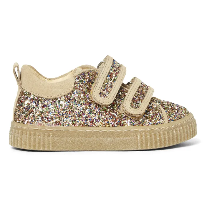 Sparkly Velcro Sneakers | Beige- Product image n°0