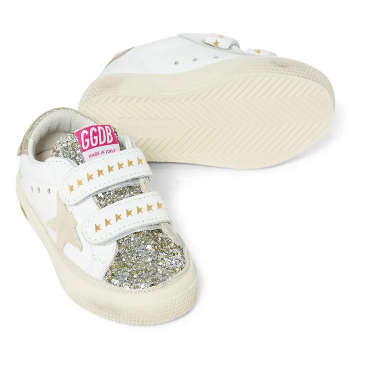 Sneakers mit Klettverschluss May School Glitter | Mattrosa- Produktbild Nr. 1